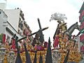 El Señor de las Tres Caídas, frente a la Capilla de la Estrella, en pleno corazón de Triana