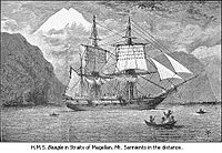 Archivo:HMS Beagle in Straits of Magellan