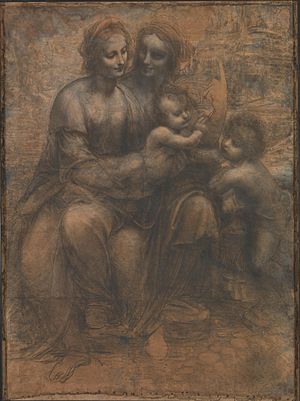 Archivo:Leonardo da Vinci - Virgin and Child with Ss Anne and John the Baptist