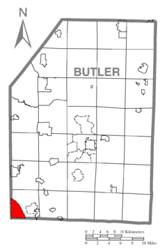 Map of Fernway, Butler County, Pennsylvania Highlighted.png