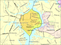 Archivo:Map of Lake Wylie SC