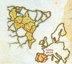 Archivo:Mapa El Camino del Cid