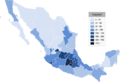 Mexico estados densidad