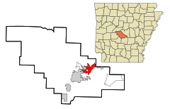 Saline County Arkansas Incorporated and Unincorporated areas Bryant Highlighted.svg