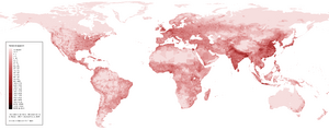 Archivo:World human population density map