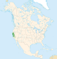 Aesculus californica range map