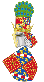 Archivo:Arms of the Monarchs Navarre (1328-1425) with the Royal Crest