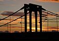 Atardecer sobre el puente ferroviario en Pitrufquén