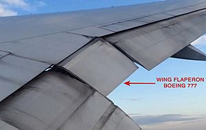 Archivo:Boeing 777 Wing Flaperon (Part No. 657 BB)
