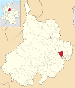 Molagavita ubicada en Santander (Colombia)