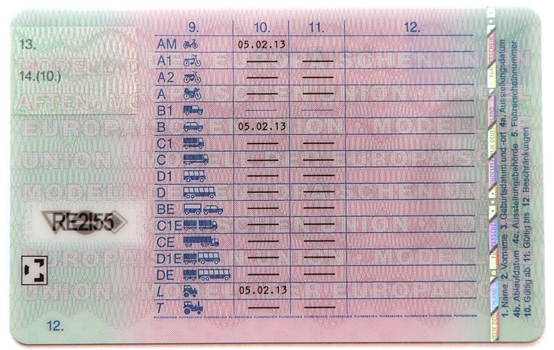 DE Licence 2013 Back