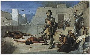 Archivo:Felix Parra Episodios de la conquista La matanza de Cholula