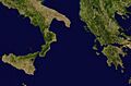 Ionian Sea satellite picture