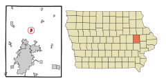 Linn County Iowa Incorporated and Unincorporated areas Alburnett Highlighted.svg