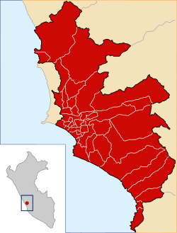 Localización de Lima en Perú