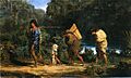 Louisiana Indians Walking Along a Bayou