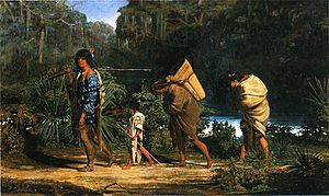 Archivo:Louisiana Indians Walking Along a Bayou