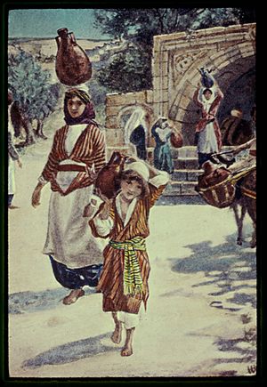 Archivo:Luke 2-40. Mary and child Jesus in Nazareth LOC matpc.23113