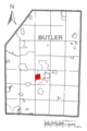 Map of Meridian, Butler County, Pennsylvania Highlighted