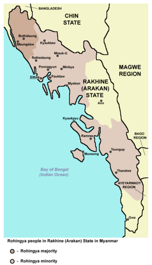 Map of Rohingya people in Rakhine State.png