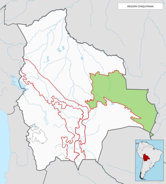 Mapa de Bolivia (región Chiquitania)
