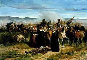 Archivo:Mary Queen of Scots, at the Battle of Langside, fought on 13 May 1568 (1861), by Giovanni Fattori