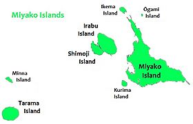 Mapa de las islas Miyako