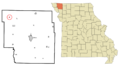 Nodaway County Missouri Incorporated and Unincorporated areas Elmo Highlighted