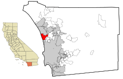 San Diego County California Incorporated and Unincorporated areas Encinitas Highlighted.svg