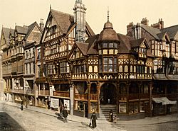 Archivo:The Cross and Rows, Chester, Cheshire, England, ca. 1895