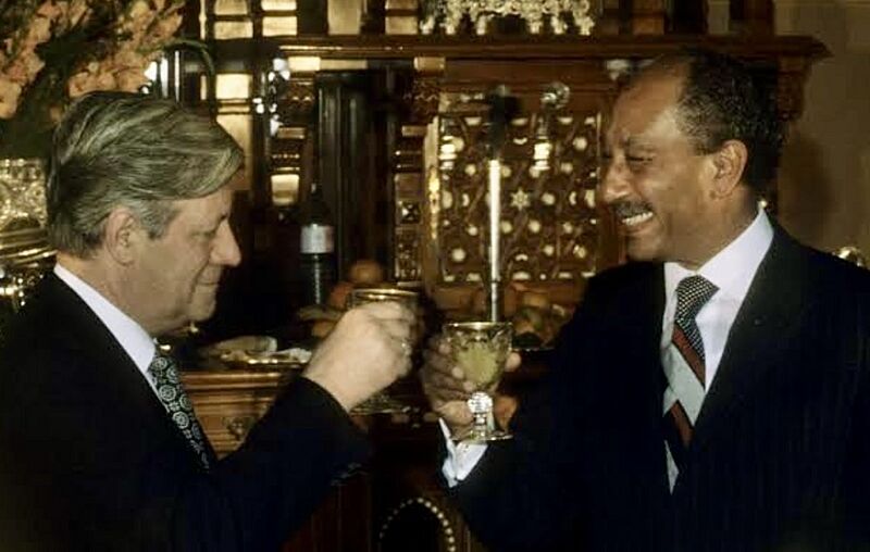 Anwar Sadat and Helmut Schmidt