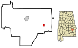 Bullock County Alabama Incorporated and Unincorporated areas Midway Highlighted.svg