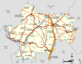 Archivo:Carte de la Saône-et-Loire