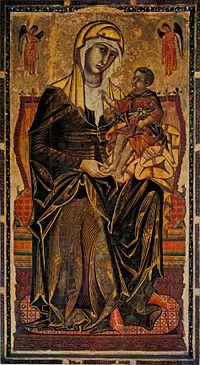 Archivo:Coppo di marcovaldo, madonna del bordone, siena, chiesa dei servi, 1261 tavola,