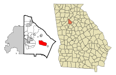 DeKalb County Georgia Incorporated and Unincorporated areas Redan Highlighted.svg