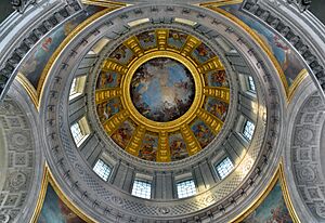 Archivo:De La Fosse's allegories on the dome over the Napoleone's tomb