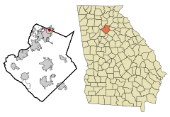 Gwinnett County Georgia Incorporated and Unincorporated areas Rest Haven Highlighted.svg