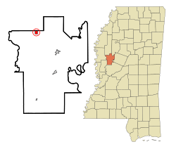 Humphreys County Mississippi Incorporated and Unincorporated areas Isola Highlighted.svg