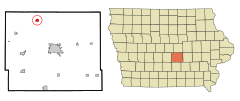Jasper County Iowa Incorporated and Unincorporated areas Baxter Highlighted.svg