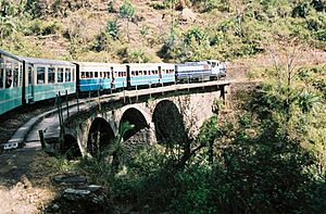 Archivo:KSR Train on a small bridge 05-02-12 52