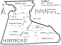 Map of Hertford County North Carolina With Municipal and Township Labels