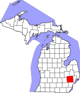 Map of Michigan highlighting Oakland County.svg
