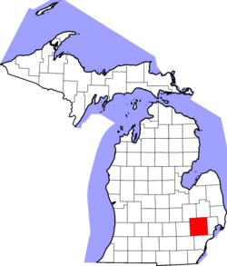 Map of Michigan highlighting Oakland County.svg