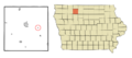 Palo Alto County Iowa Incorporated and Unincorporated areas Cylinder Highlighted