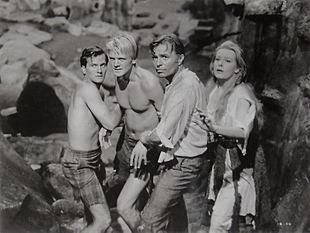 Archivo:Pat Boone, Peter Ronson, James Mason, Arlene Dahl, Journey to the Center of the Earth, 1959