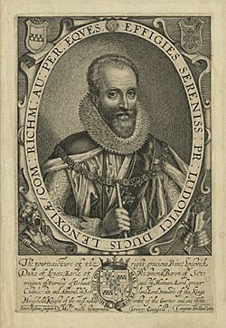 Archivo:Portrait of Ludovic Stewart 2nd Duke of Lennox by Simon de Passe