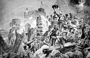 Archivo:Siege of Badajoz, by Richard Caton Woodville Jr