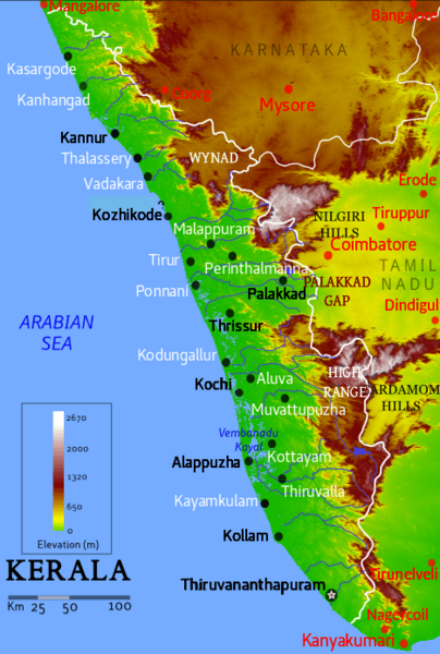 Topography of Kerala