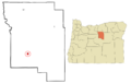 Wheeler County Oregon Incorporated and Unincorporated areas Mitchell Highlighted