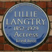 blue plaque commemorating Langtry